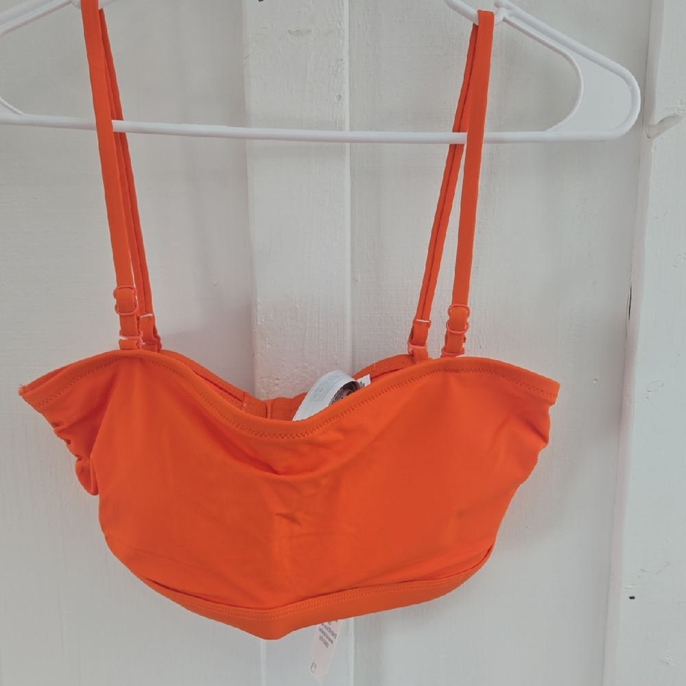 NWT Amazon Essentials Vibrant Orange Bikini Top - Womens Size M